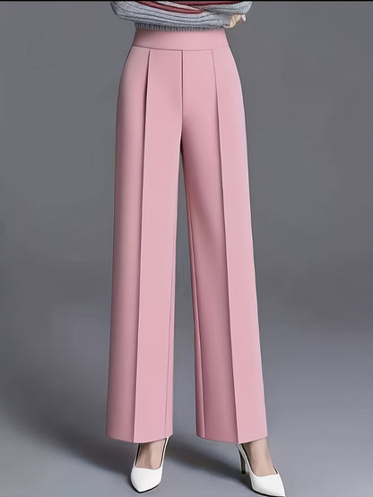 Wide-Leg Dress Pants – High-Waisted Tailored Trousers with Pockets