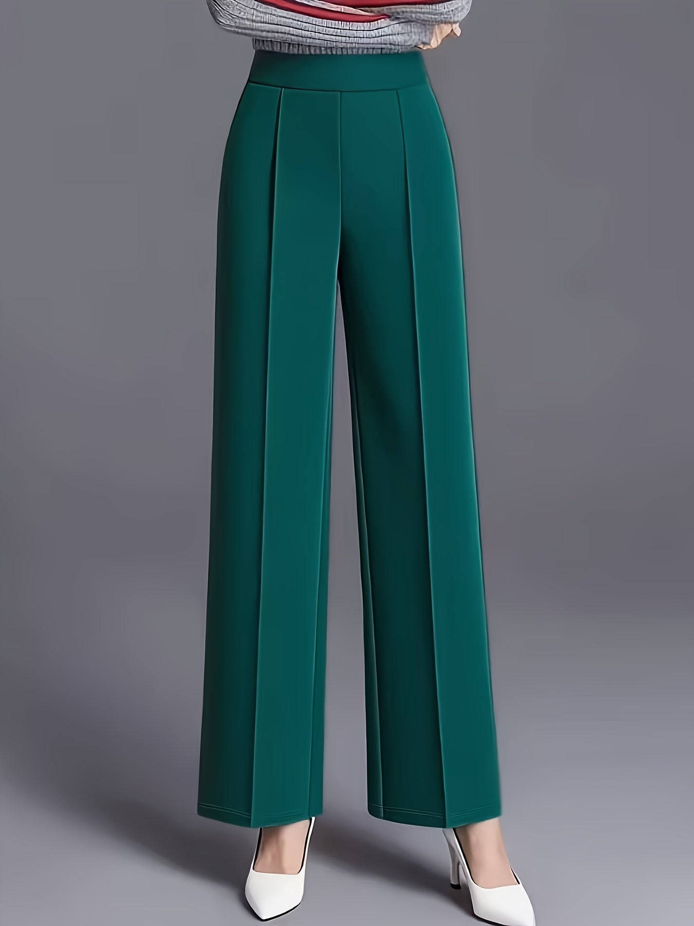 Wide-Leg Dress Pants – High-Waisted Tailored Trousers with Pockets