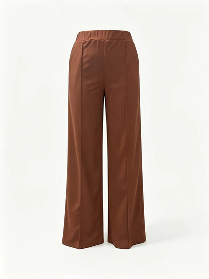 Wide-Leg Dress Pants – High-Waisted Tailored Trousers with Pockets