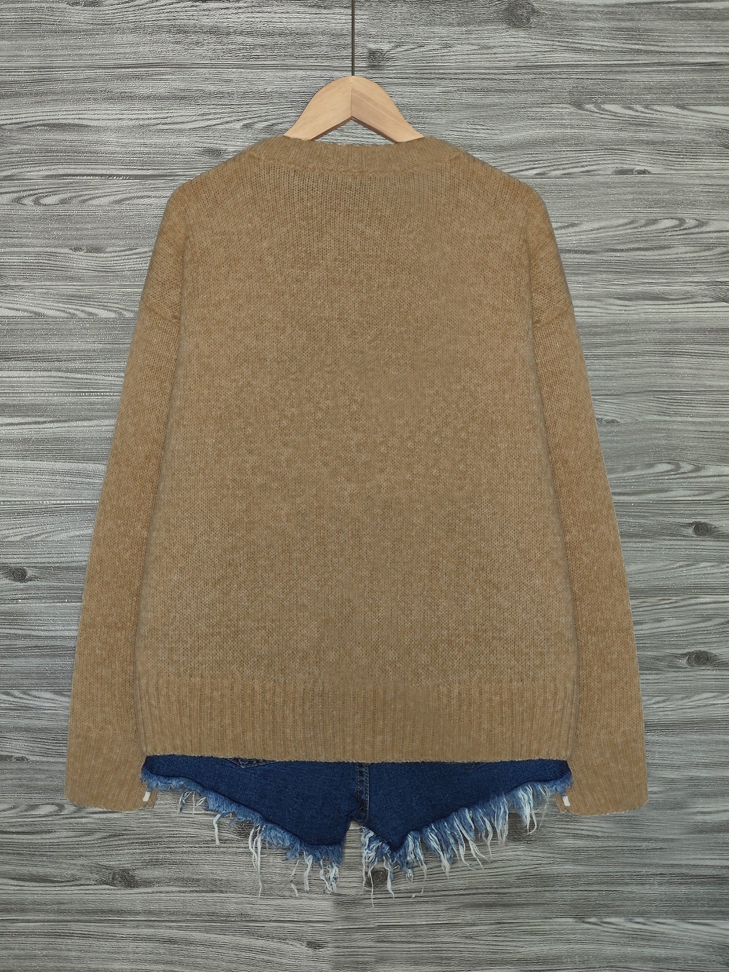 Cat Print Knit Pullover Sweater – Crewneck Relaxed Fit Long Sleeve