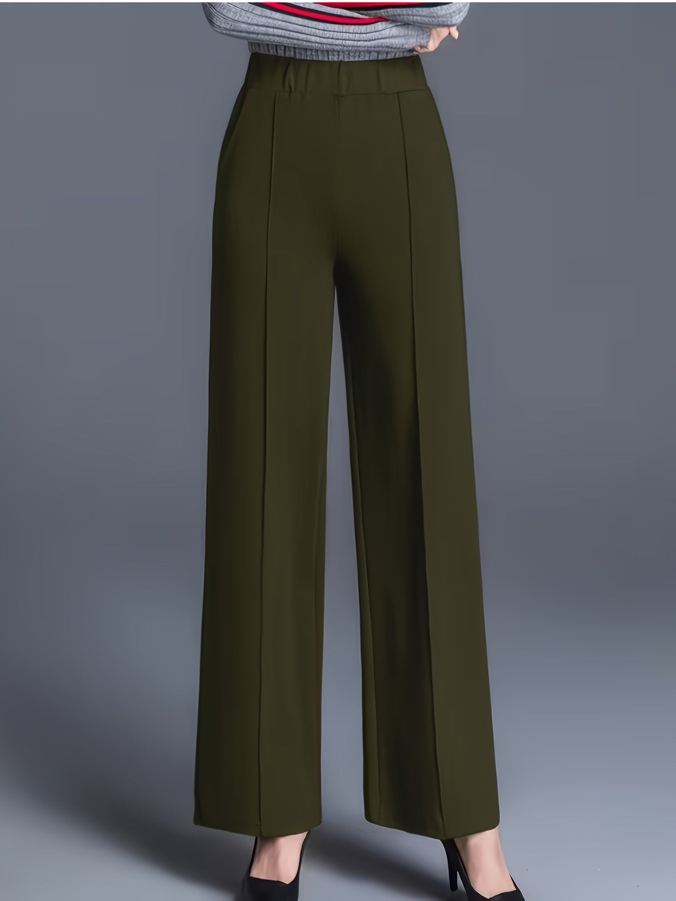 Wide-Leg Dress Pants – High-Waisted Tailored Trousers with Pockets