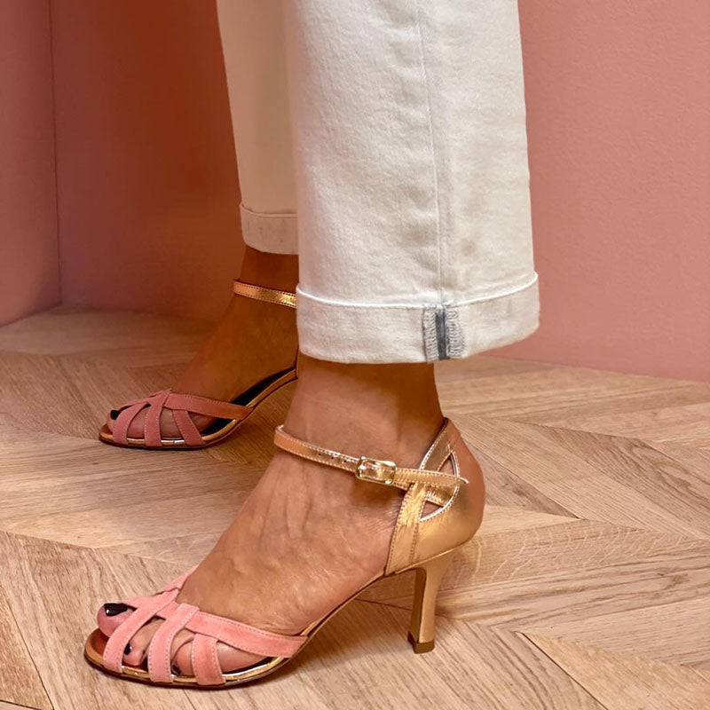 Women's Caged Strappy Heeled Sandals – Open Toe Stiletto with Ankle Strap