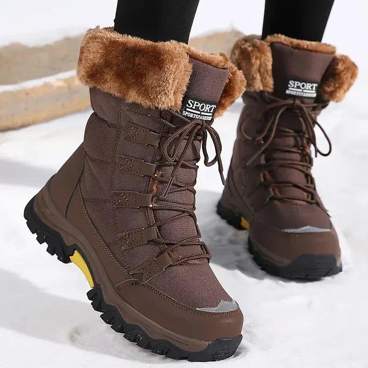Waterproof Fur-Lined Snow Boots – Lace-Up Mid-Calf Winter Boots