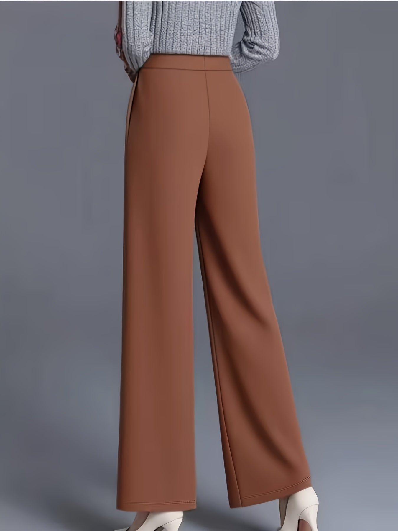 Wide-Leg Dress Pants – High-Waisted Tailored Trousers with Pockets