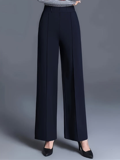 Wide-Leg Dress Pants – High-Waisted Tailored Trousers with Pockets