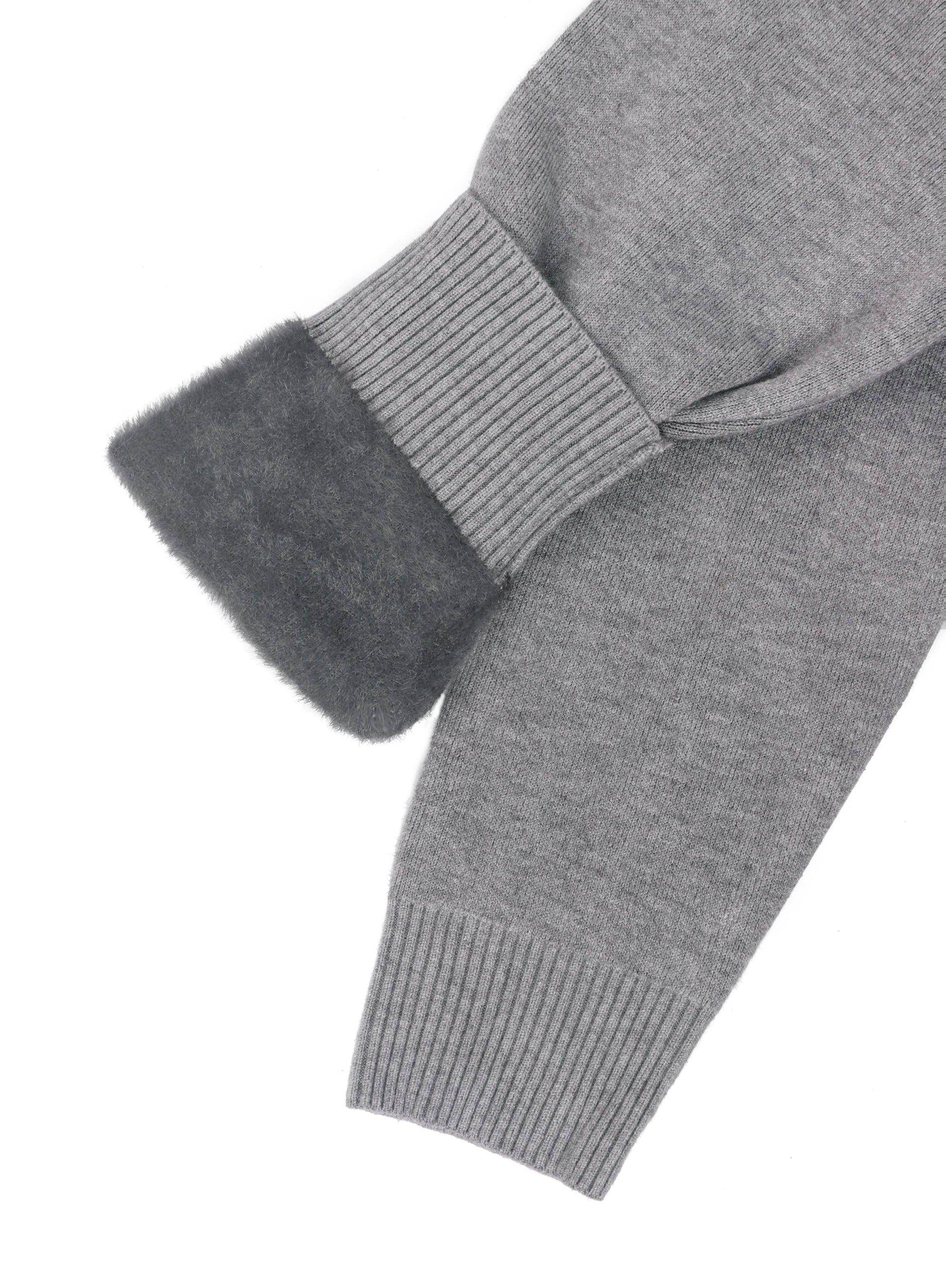 Fleece Lined Turtleneck Sweater – Slim Fit Knit Pullover