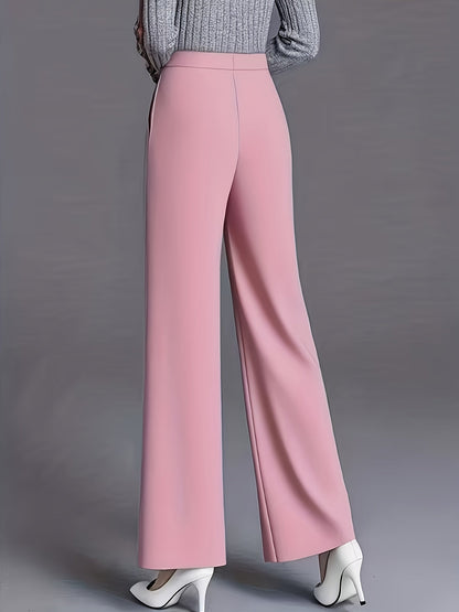 Wide-Leg Dress Pants – High-Waisted Tailored Trousers with Pockets