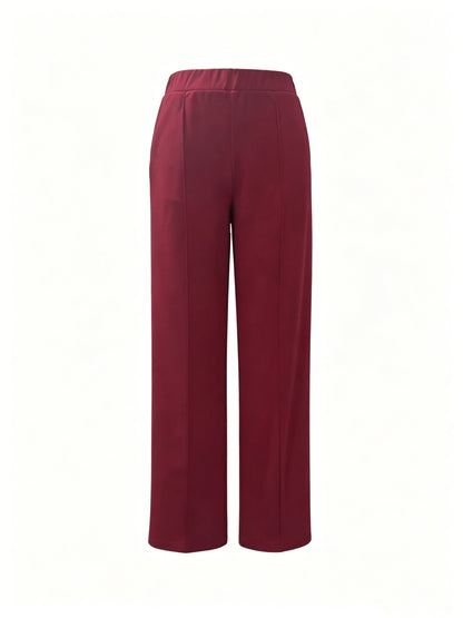 Wide-Leg Dress Pants – High-Waisted Tailored Trousers with Pockets