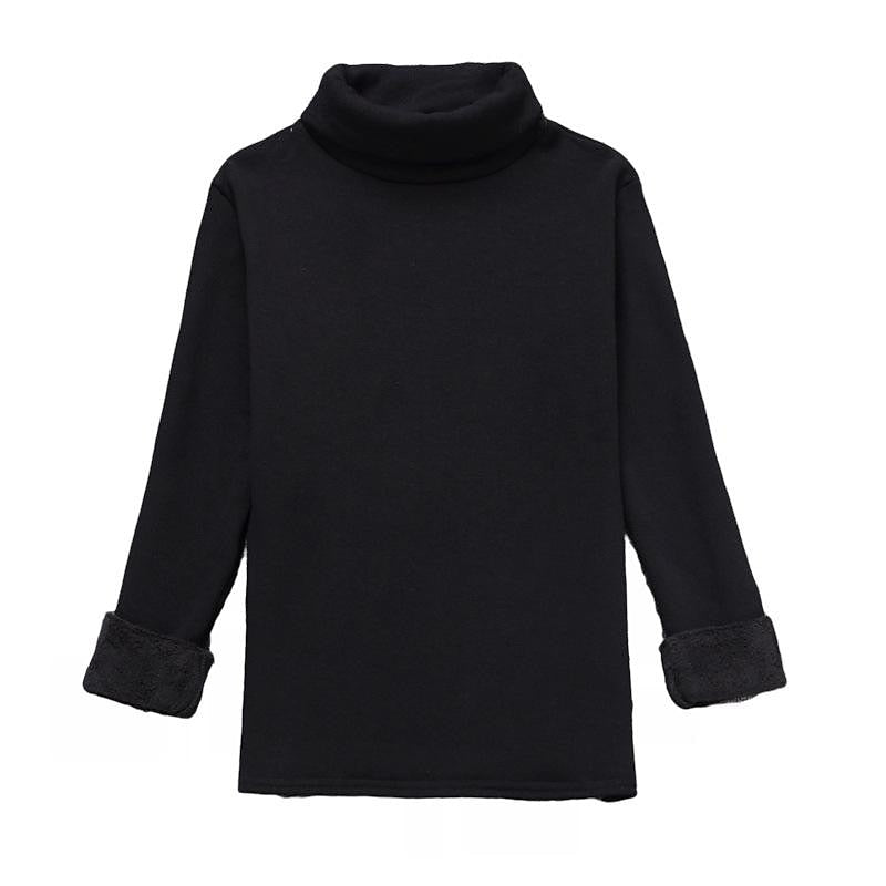 Fleece-Lined Turtleneck Top – Slim Fit Long Sleeve Winter Layer