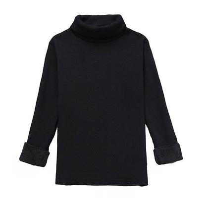 Fleece-Lined Turtleneck Top – Slim Fit Long Sleeve Winter Layer