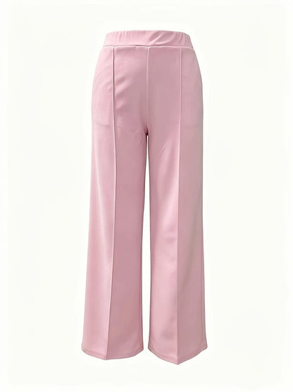 Wide-Leg Dress Pants – High-Waisted Tailored Trousers with Pockets