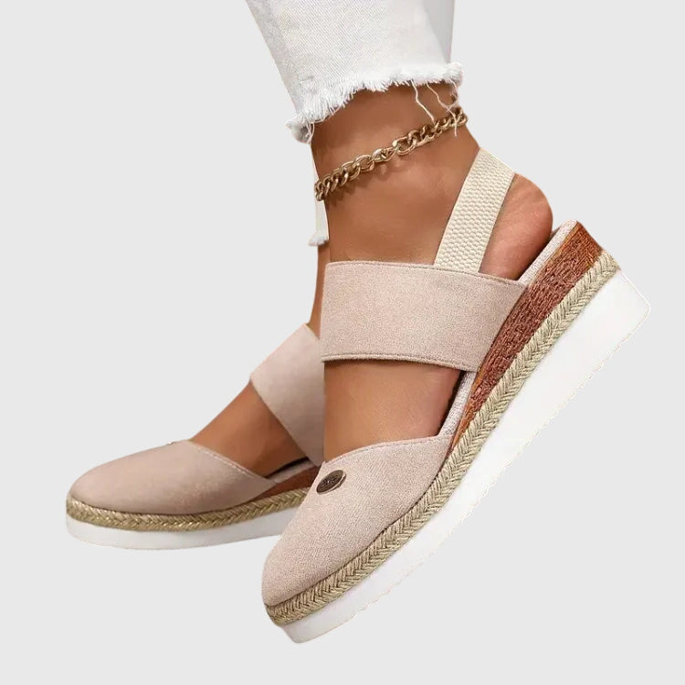 Espadrille Platform Wedge Sandals – Closed Toe Slingback Summer Sandals