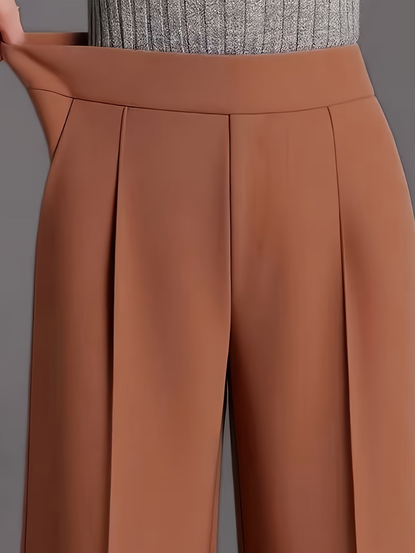 Wide-Leg Dress Pants – High-Waisted Tailored Trousers with Pockets