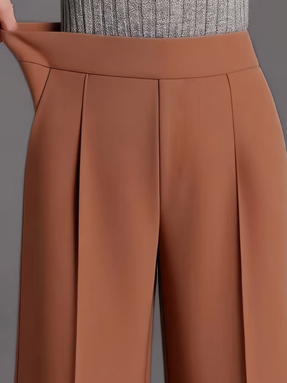 Wide-Leg Dress Pants – High-Waisted Tailored Trousers with Pockets