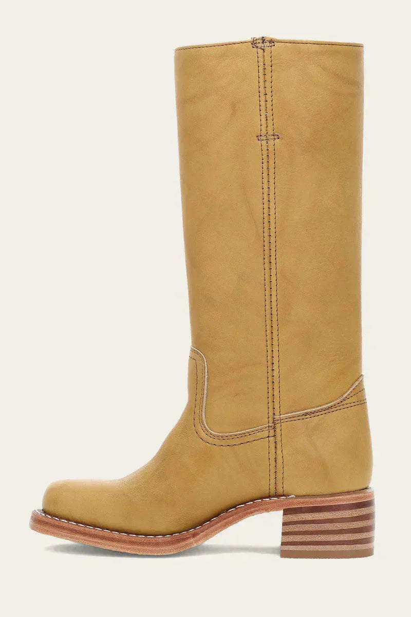 Women's Leather Knee High Boots – Side Zip Block Heel Tall Boot