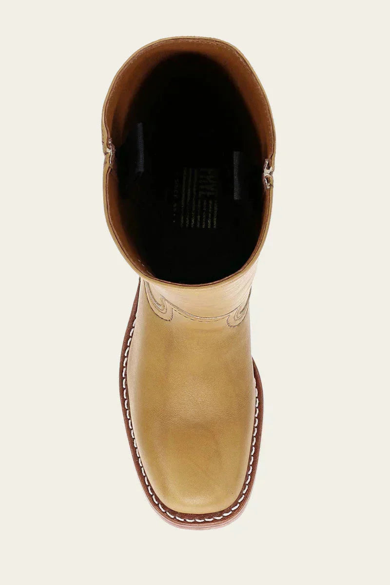 Women's Leather Knee High Boots – Side Zip Block Heel Tall Boot