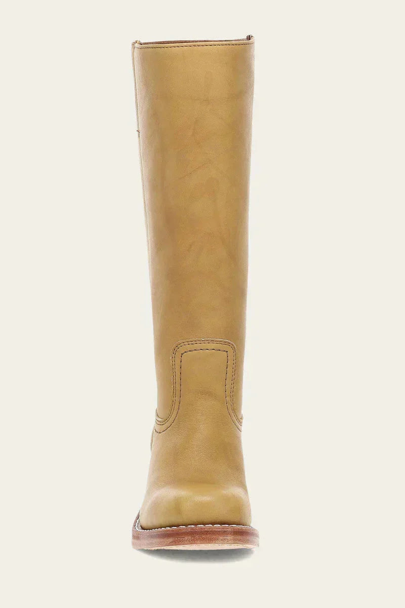 Women's Leather Knee High Boots – Side Zip Block Heel Tall Boot