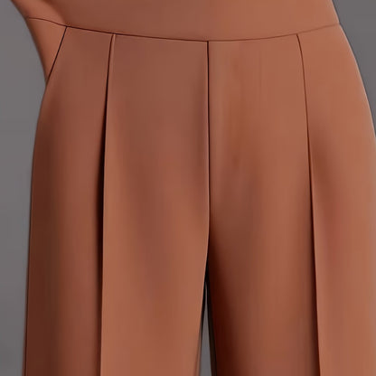 Wide-Leg Dress Pants – High-Waisted Tailored Trousers with Pockets