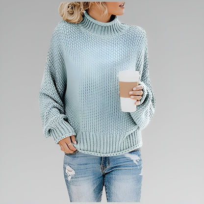 Chunky Knit Turtleneck Sweater – Oversized Pullover for Women
