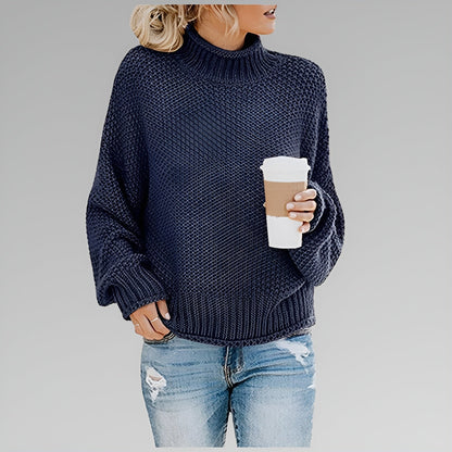 Chunky Knit Turtleneck Sweater – Oversized Pullover for Women