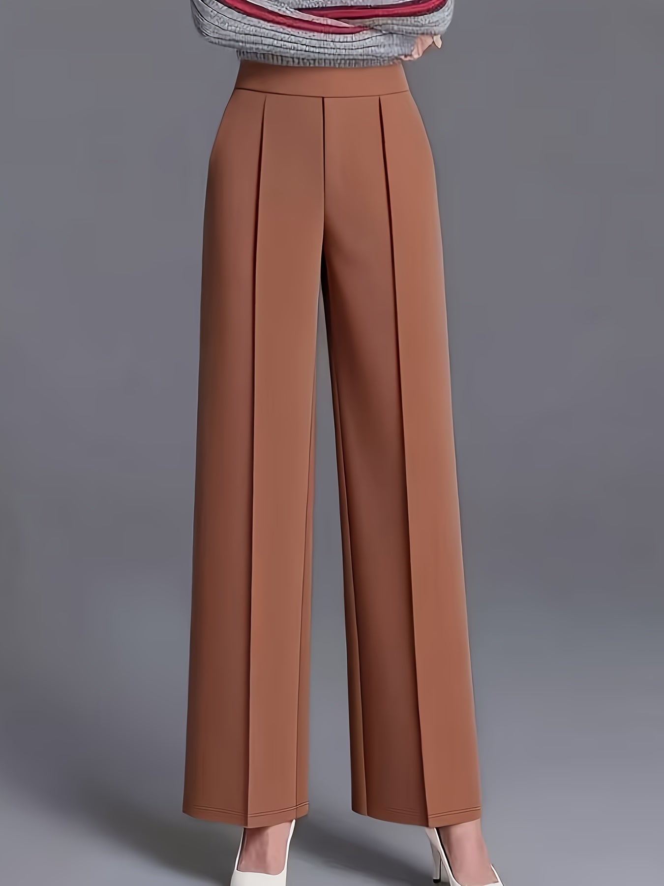 Wide-Leg Dress Pants – High-Waisted Tailored Trousers with Pockets