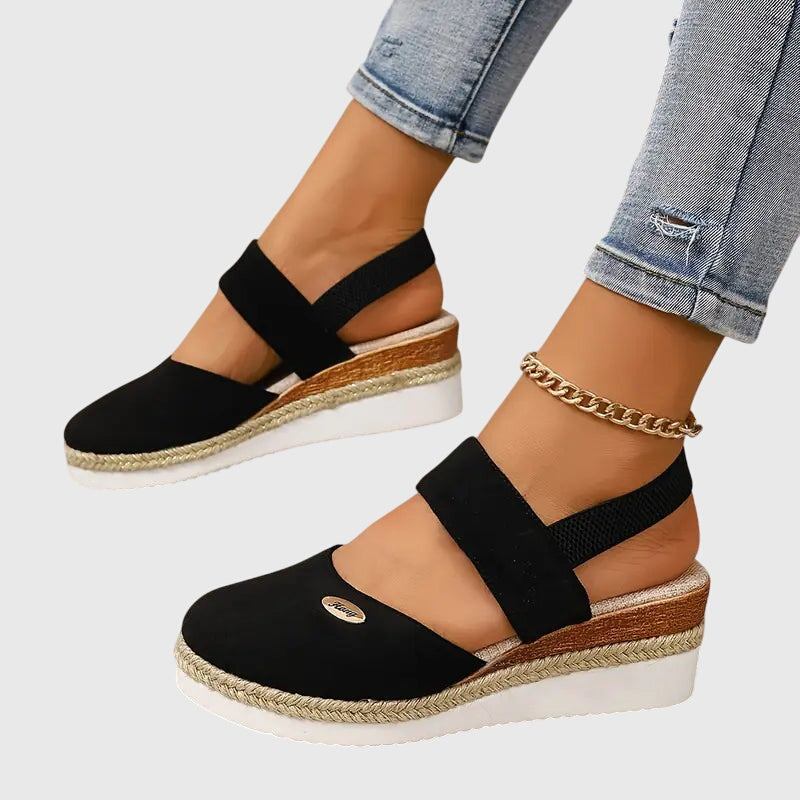 Espadrille Platform Wedge Sandals – Closed Toe Slingback Summer Sandals