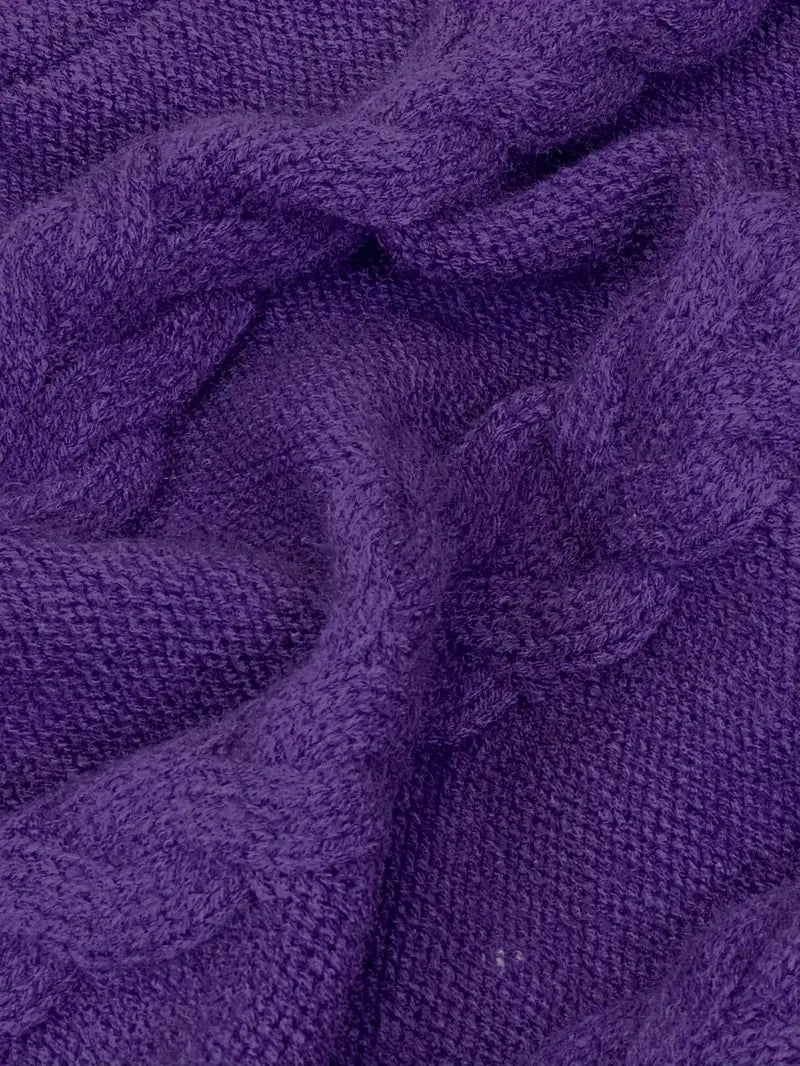 Chunky Cable Knit Turtleneck Sweater – Oversized Long Pullover