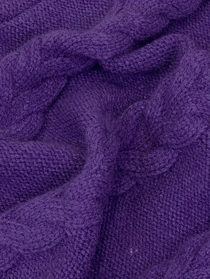 Chunky Cable Knit Turtleneck Sweater – Oversized Long Pullover