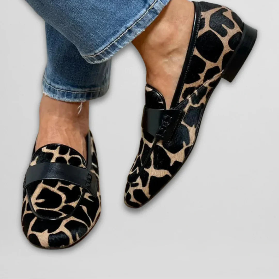 Animal Print Flat Loafers – Women's Slip-On Penny Loafer Flats