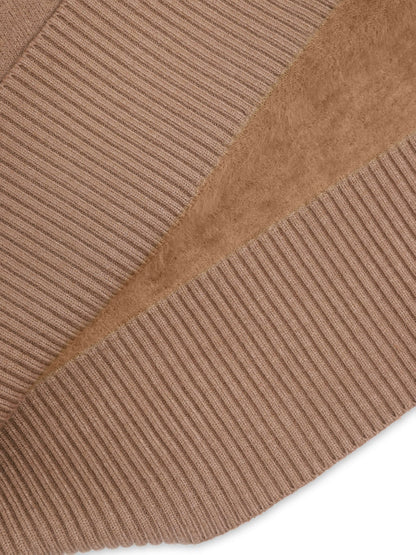 Fleece Lined Turtleneck Sweater – Slim Fit Knit Pullover
