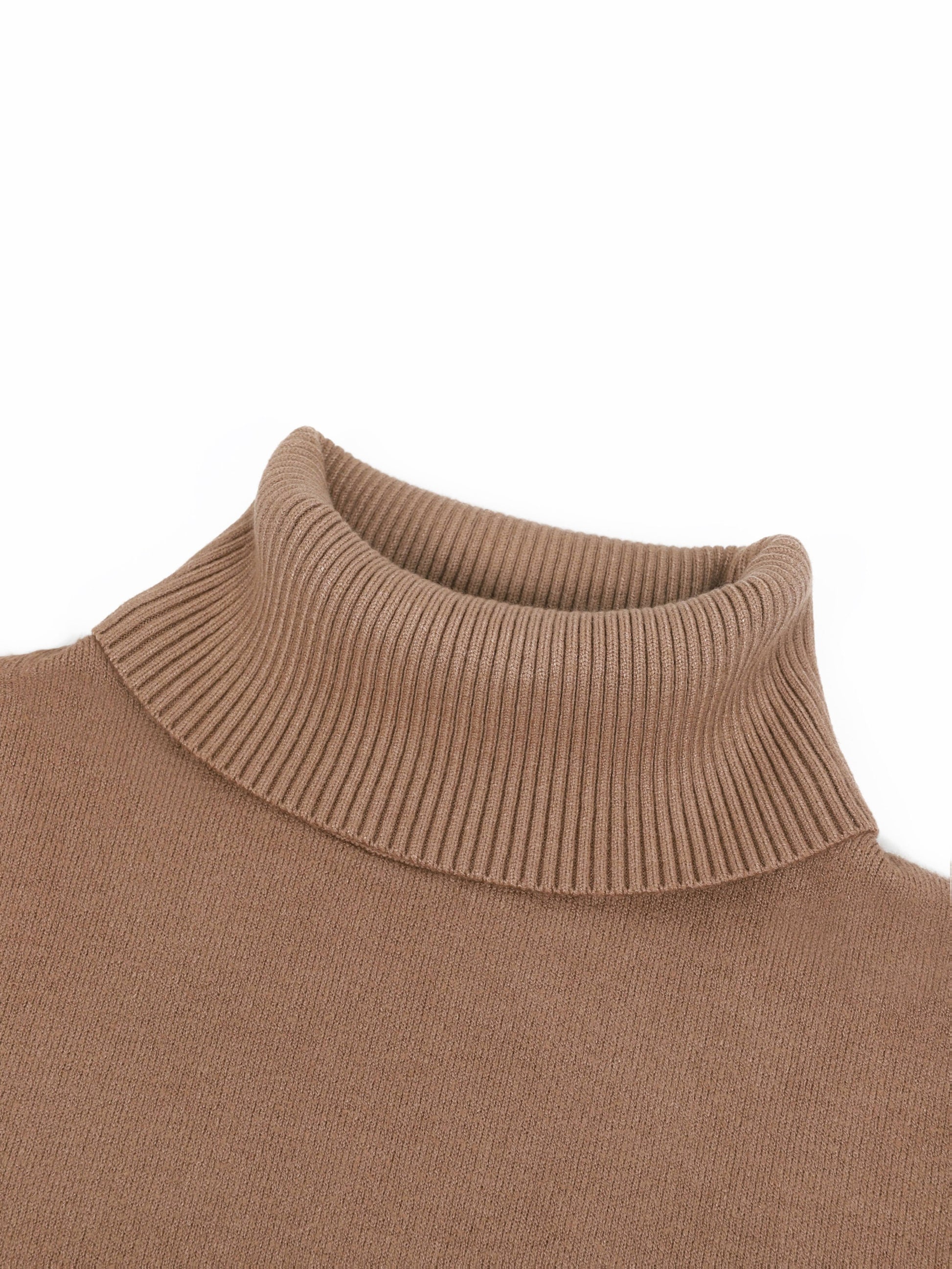 Fleece Lined Turtleneck Sweater – Slim Fit Knit Pullover