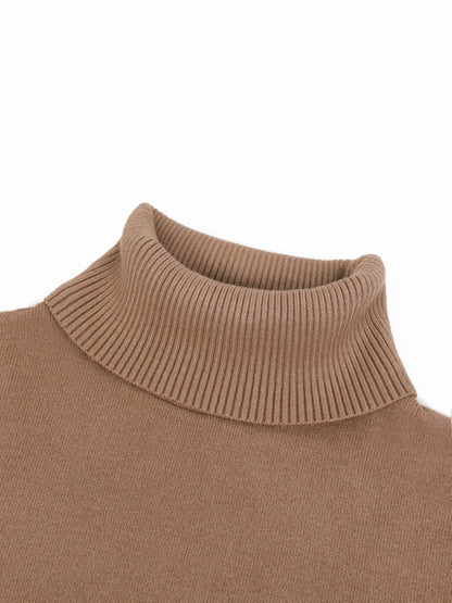 Fleece Lined Turtleneck Sweater – Slim Fit Knit Pullover