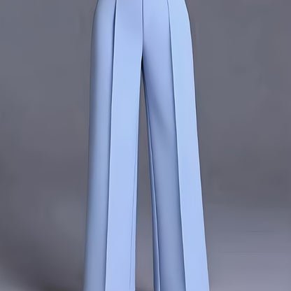Wide-Leg Dress Pants – High-Waisted Tailored Trousers with Pockets