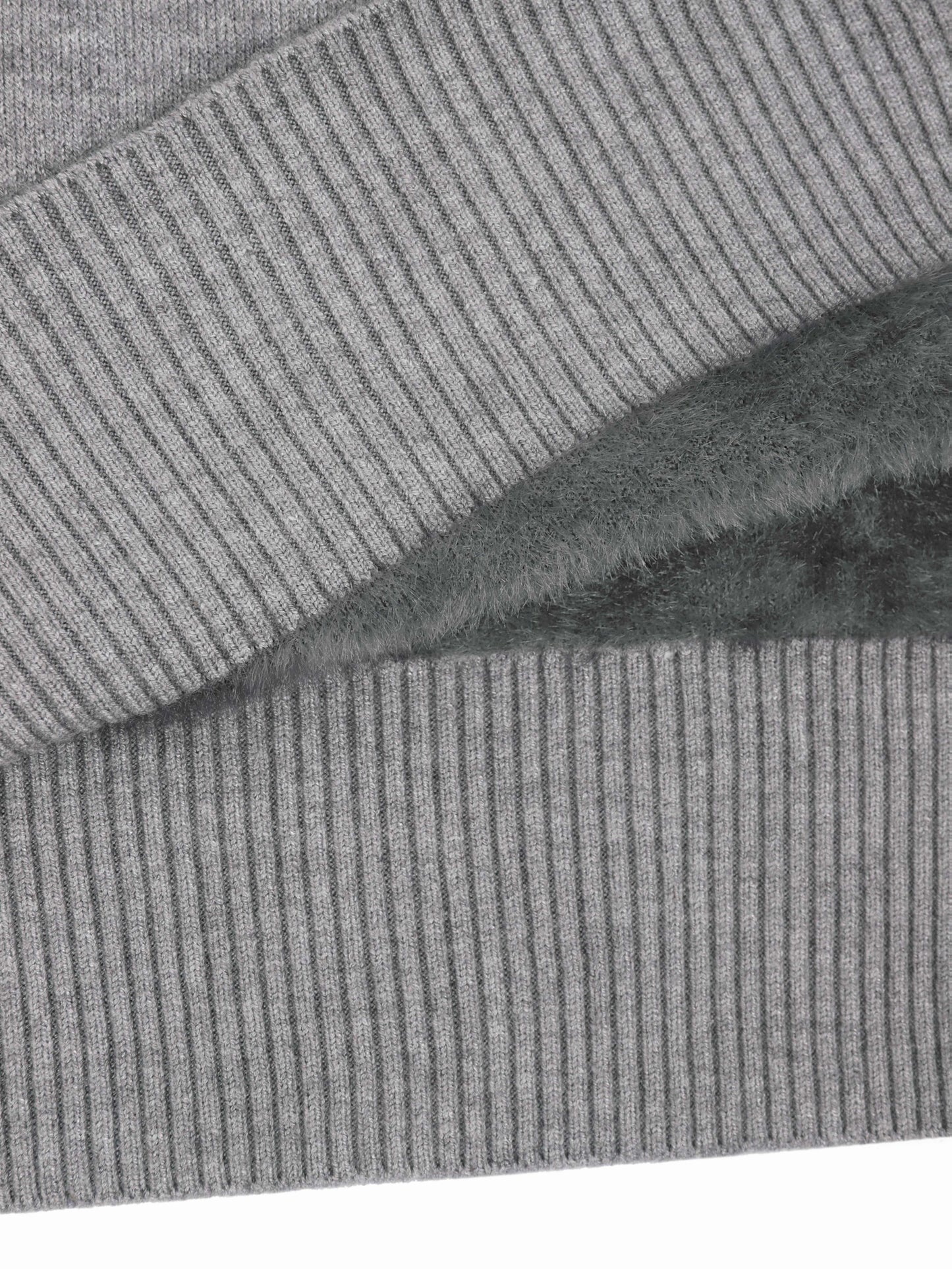 Fleece Lined Turtleneck Sweater – Slim Fit Knit Pullover