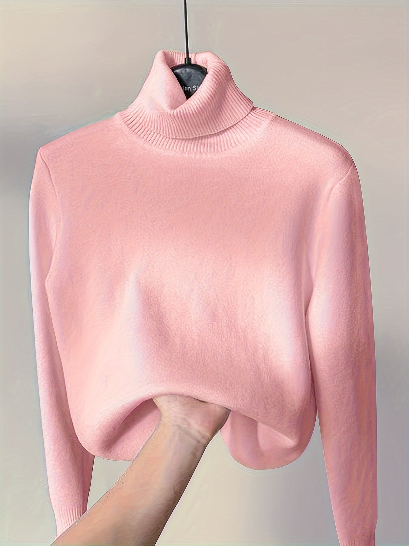 Fleece Lined Turtleneck Sweater – Slim Fit Knit Pullover
