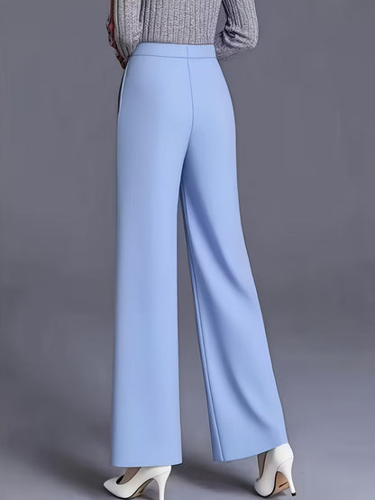 Wide-Leg Dress Pants – High-Waisted Tailored Trousers with Pockets