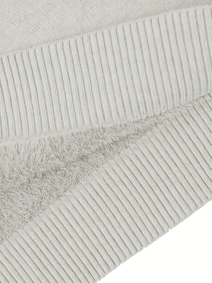 Fleece Lined Turtleneck Sweater – Slim Fit Knit Pullover