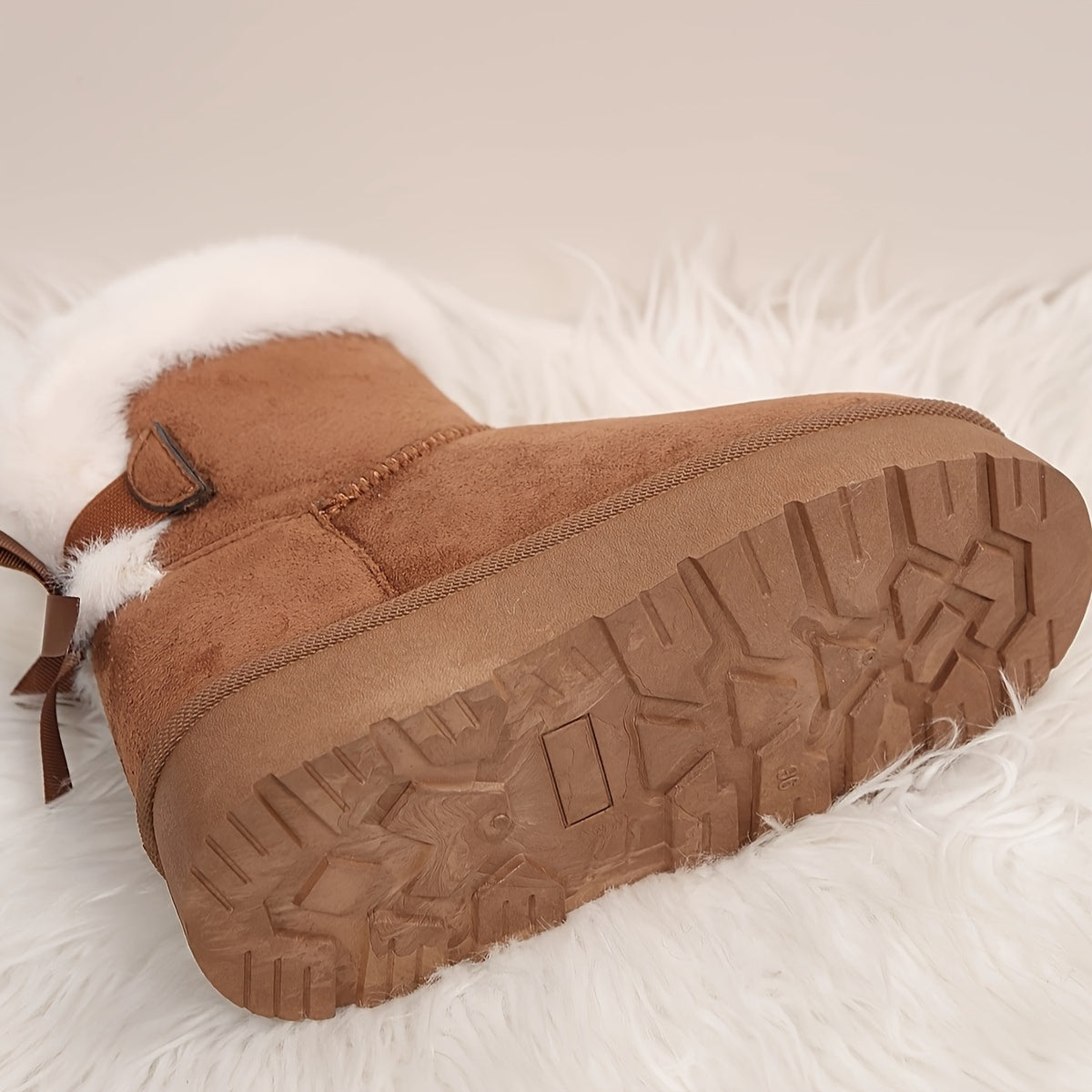 Fur Trim Platform Snow Boots – Fluffy Lined Ankle Boots Women