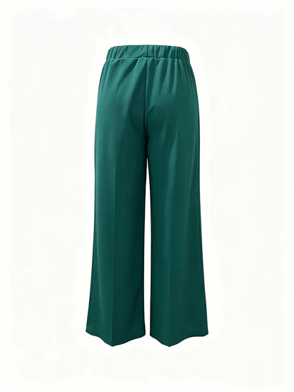 Wide-Leg Dress Pants – High-Waisted Tailored Trousers with Pockets