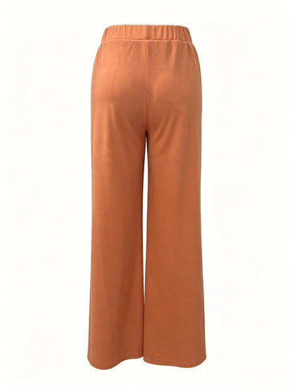 Wide-Leg Dress Pants – High-Waisted Tailored Trousers with Pockets