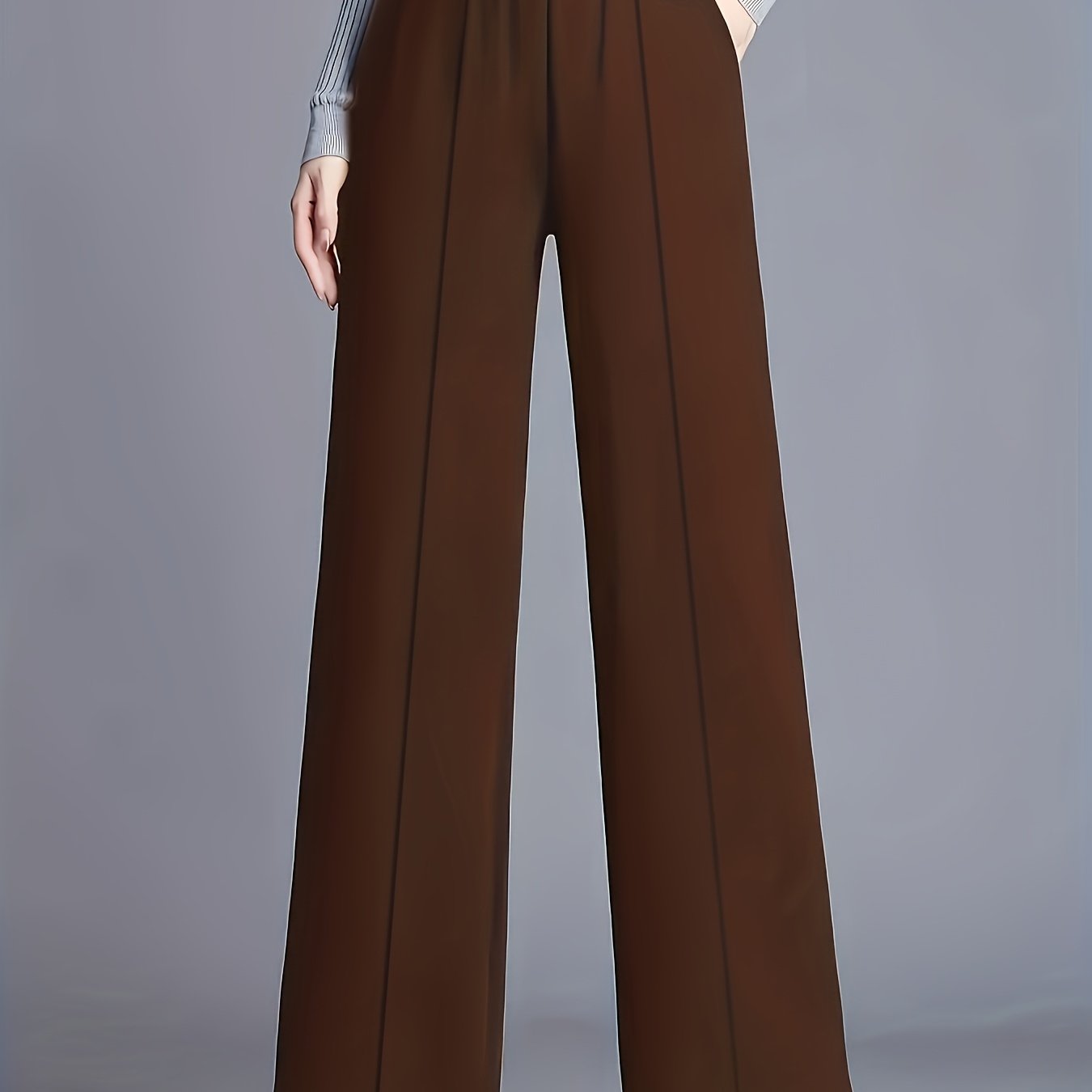 Wide-Leg Dress Pants – High-Waisted Tailored Trousers with Pockets