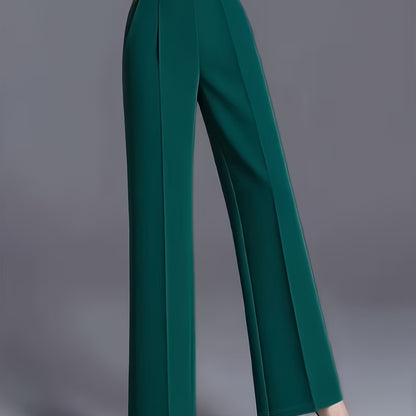 Wide-Leg Dress Pants – High-Waisted Tailored Trousers with Pockets