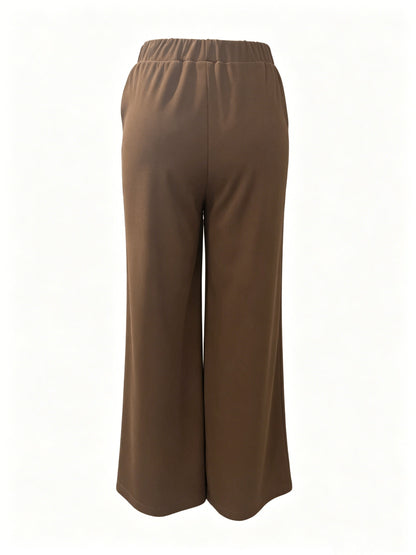 Wide-Leg Dress Pants – High-Waisted Tailored Trousers with Pockets