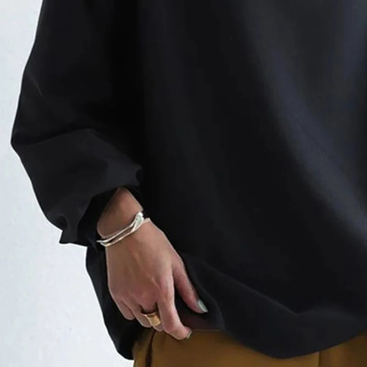 Oversized Mock Neck Pullover – Women's Long Sleeve Drop Shoulder Top