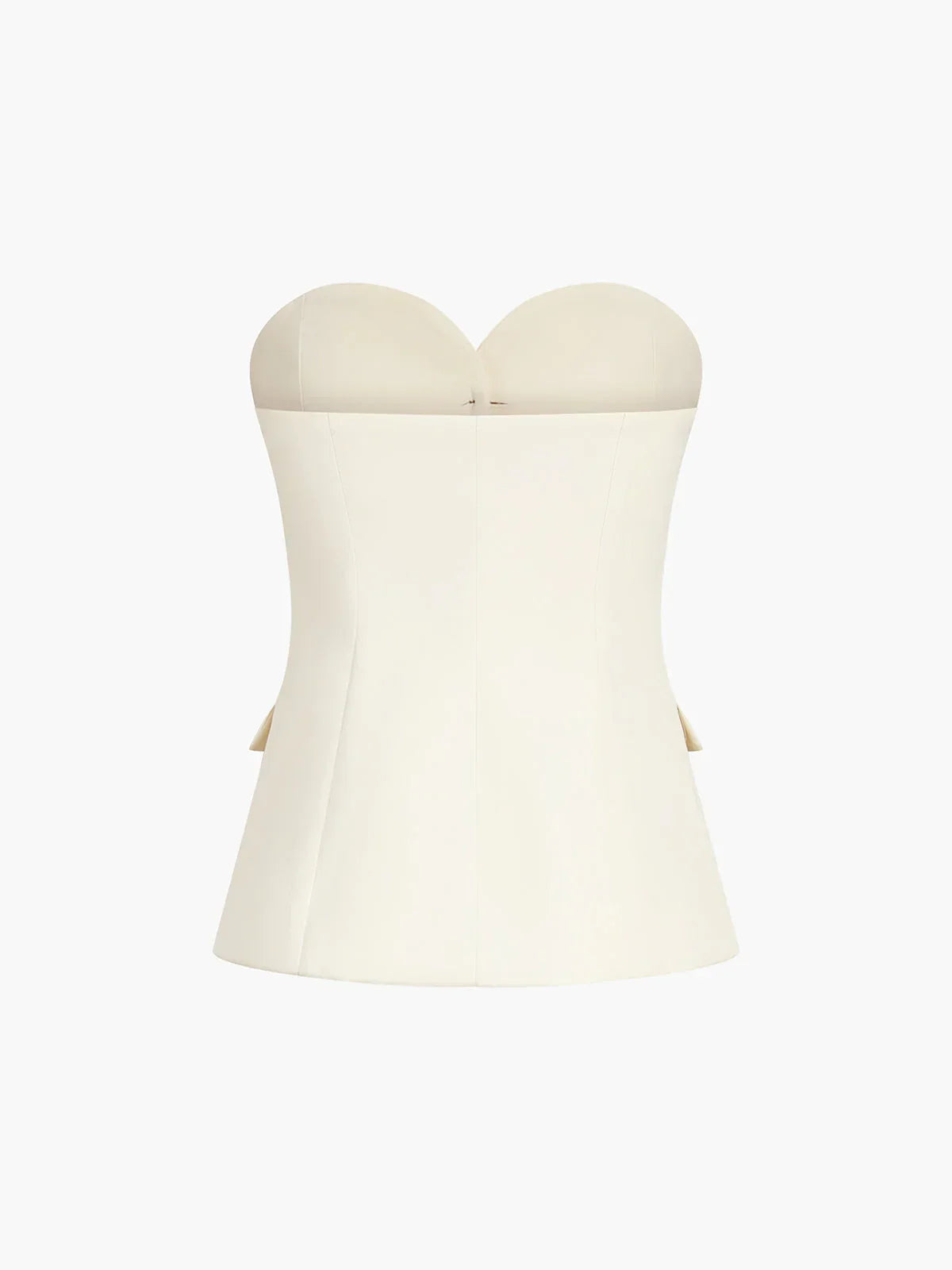 Strapless Corset Top Wide Leg Pants Set – Button-Front Tailored Two-Piece