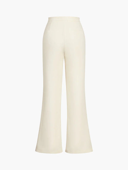 Strapless Corset Top Wide Leg Pants Set – Button-Front Tailored Two-Piece