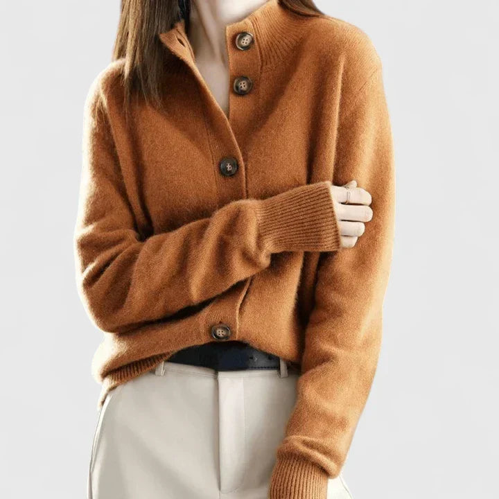 Knit Collared Cardigan – Button-Front Long Sleeve Sweater