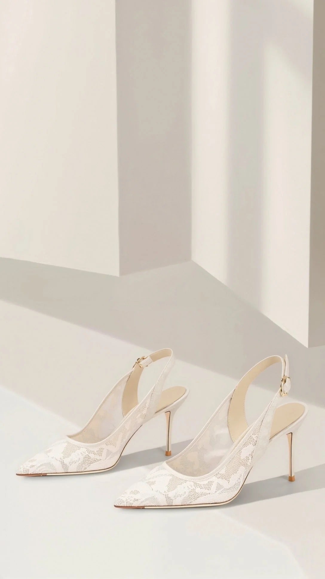 Lace Slingback Pumps – Pointed Toe Stiletto Wedding Heels
