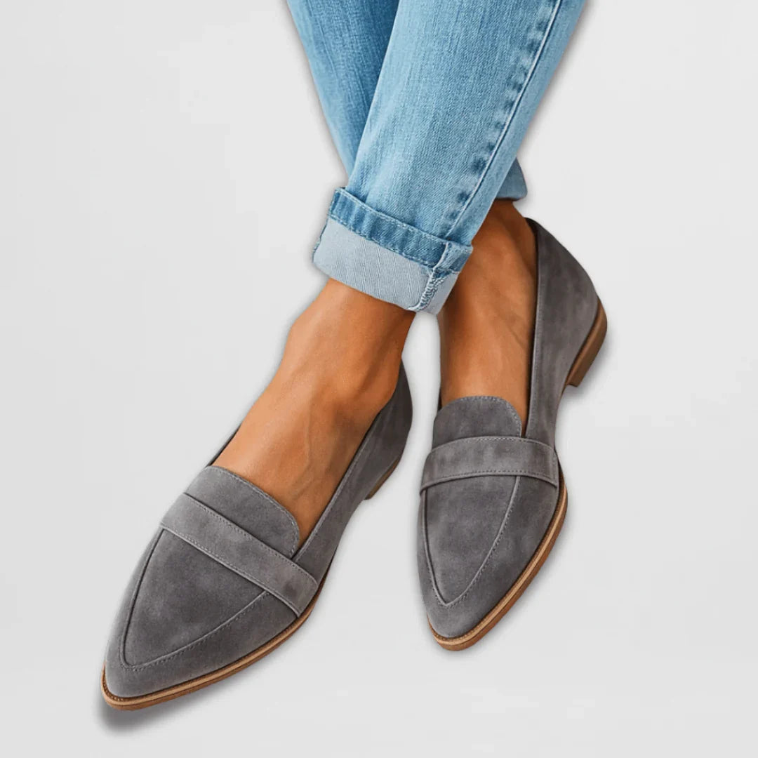 Pointed Toe Suede Loafers – Women's Flat Slip-On Penny Loafer