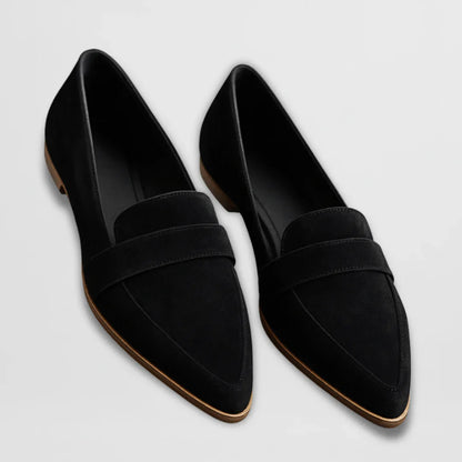 Pointed Toe Suede Loafers – Women's Flat Slip-On Penny Loafer